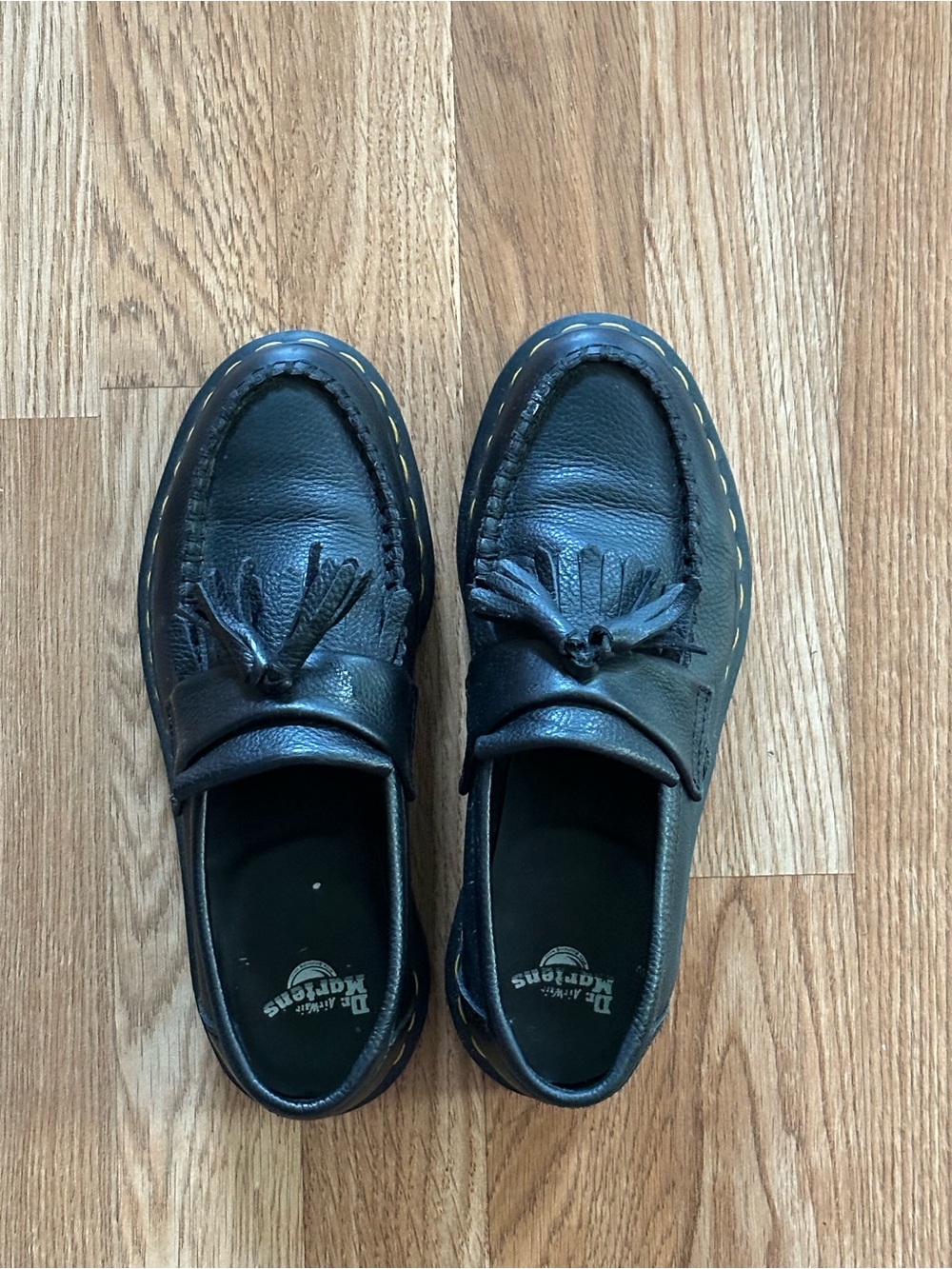Dr. Martens Black Leather Tassel Moccasin Loafers